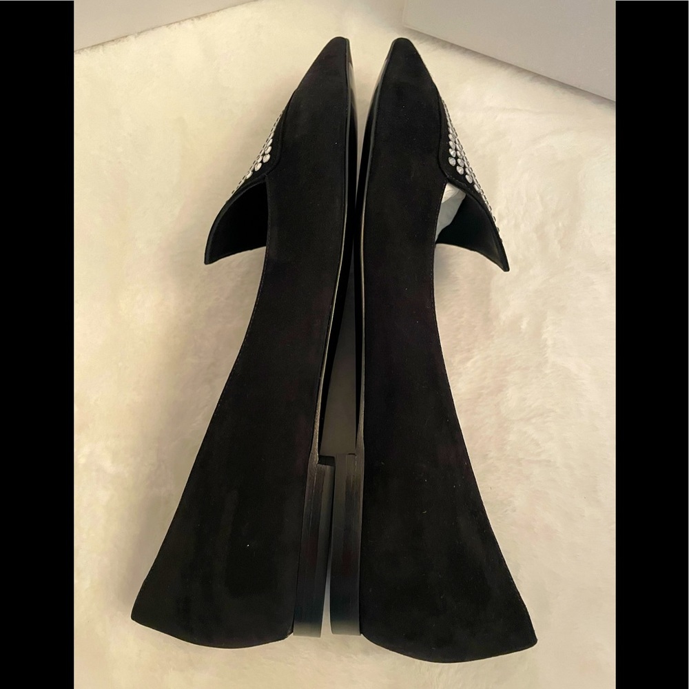 BALMAIN Crystal-embellished suede point-toe flats - Picture 6 of 8